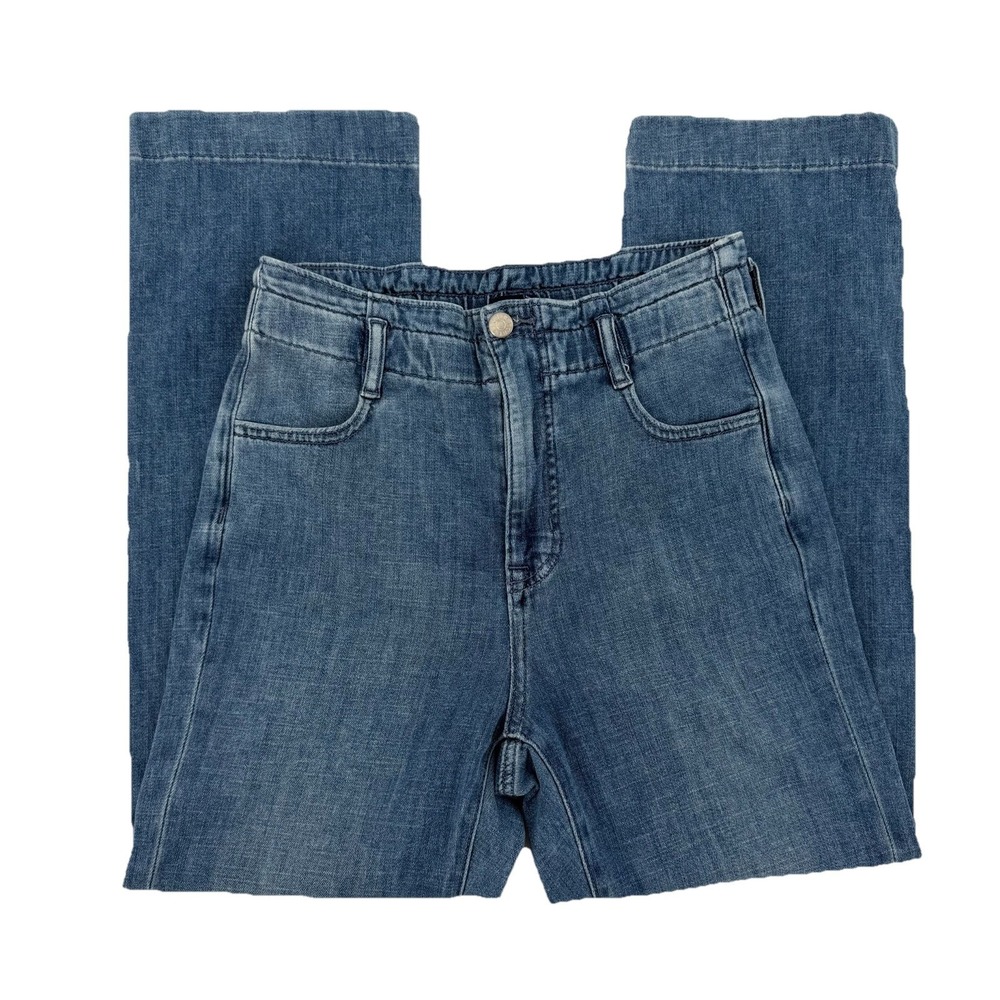 J‎ Crew Sz 27 Straight Leg Crop Denim Jeans Blue Cotton Blend Stretchy Preppy